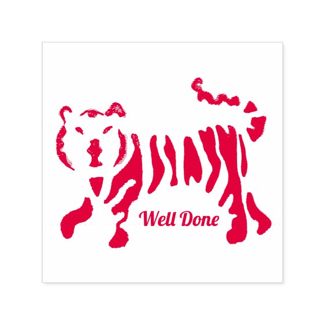 Tiger Well Done teacher stamp (Design)