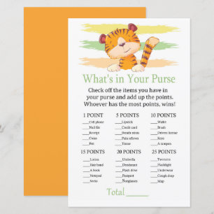 Tiger What's in your purse game