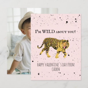 Tiger Wild About You Valentine Classroom Photo Postcard