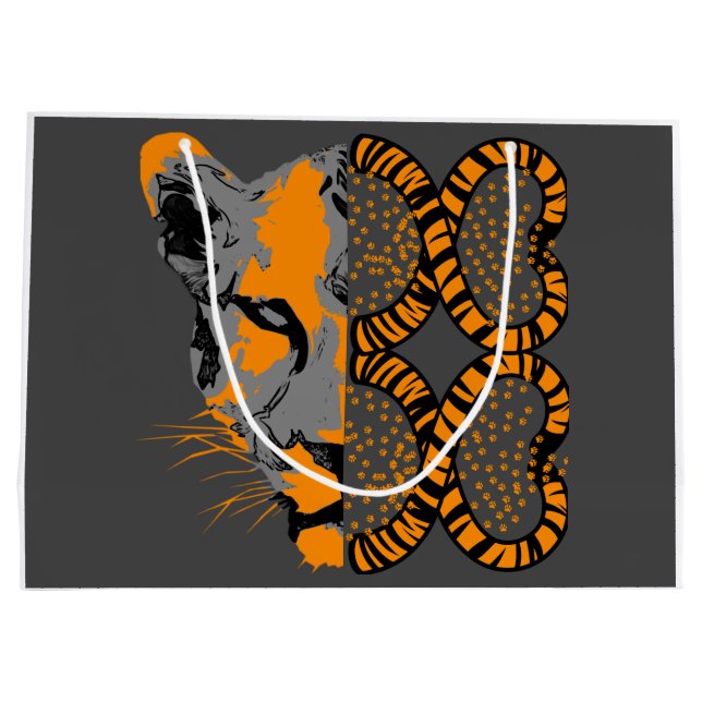 Tiger Wild Animal Events Birthday Party Gift Bag (Back)
