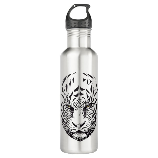 Tiger Wild Animal Nature Illustration Art Tattoo 710 Ml Water Bottle (Front)