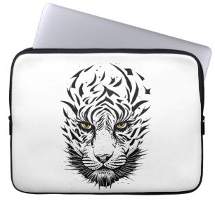 Tiger Wild Animal Nature Illustration Art Tattoo Laptop Sleeve