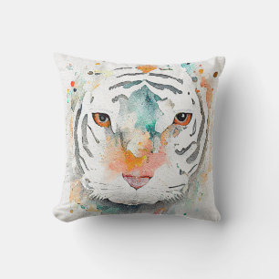 Tiger Wild Animal Nature Watercolor Art Painting Cushion