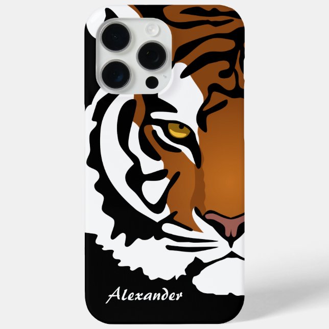 Tiger, Wild Cat on Black Case-Mate iPhone Case (Back)