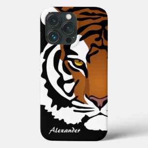 Tiger, Wild Cat on Black iPhone 13 Pro Case