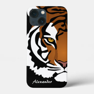 Tiger, Wild Cat on Black iPhone 13 Mini Case