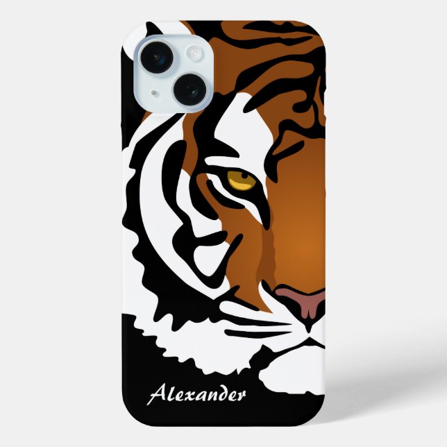 Tiger, Wild Cat on Black Case-Mate iPhone Case (Back)