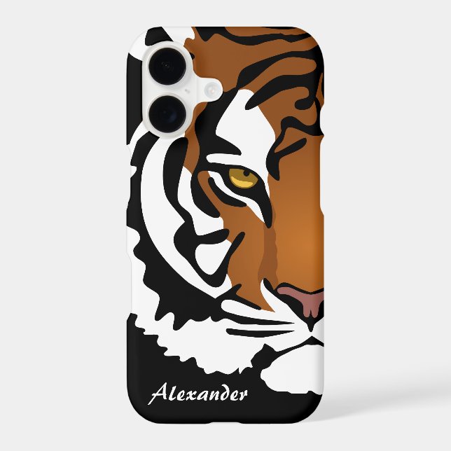 Tiger, Wild Cat on Black Custom Name (Back)