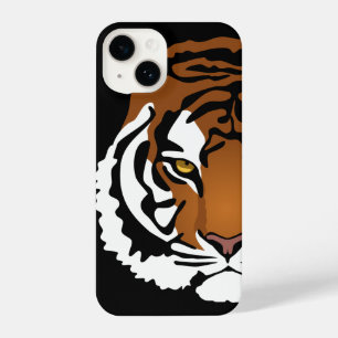 Tiger, Wild Cat on Black iPhone 14 Case