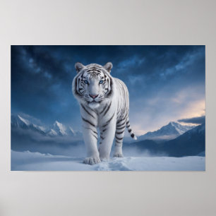 Tiger Wild Majestic Animal A Starry Galaxy Night Poster