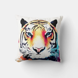 Tiger Wild Nature Animal Color Art Painting Cushion
