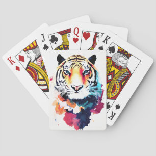 Tiger Wild Nature Animal Color Art Painting Playing Cards