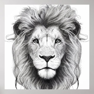 Tiger Wild Nature Animal Illustration Art Drawing Poster