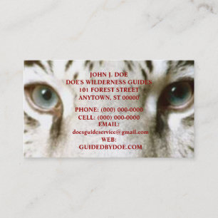 TIGER WILDERNESS OUTDOOR SERVICES ~ BUSINESS CARD