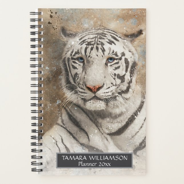 Tiger Wildlife Animal Photography Watercolor  Planner (Front)
