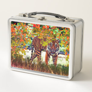 Tiger Wildlife Metal Lunch Box