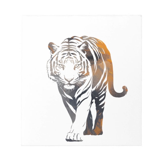 Tiger Wildlife Nature Illustration Silhouette Cool Notepad (Front)