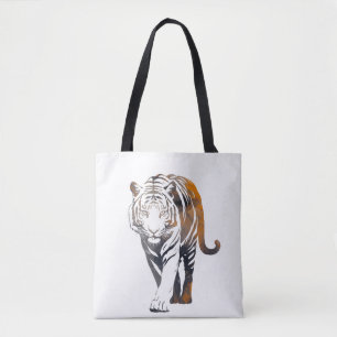 Tiger Wildlife Nature Illustration Silhouette Cool Tote Bag