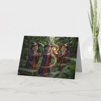 Tiger Witch Halloween Card