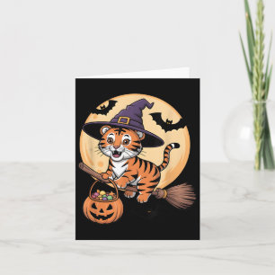 Tiger Witch Hat Pumpkin Halloween Costume Men Wome Card
