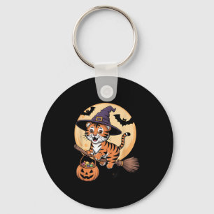 Tiger Witch Hat Pumpkin Halloween Costume Men Wome Key Ring