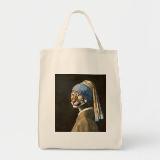 Tiger with a Pearl Earring Tote Bag