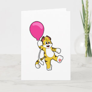 Tiger with Balloon Card