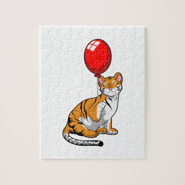 Tiger with Balloon Jigsaw Puzzle (Vertical)