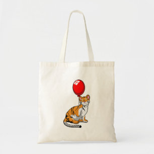 Tiger with Balloon Tote Bag