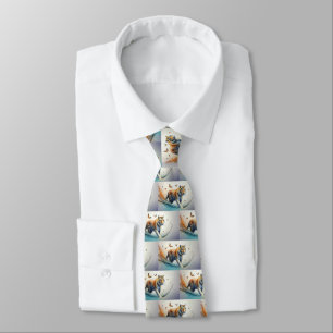 Tiger with butterflies  tie