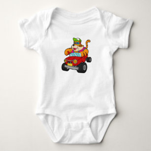 Tiger with Car Baby Bodysuit