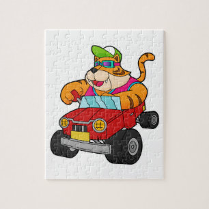 Tiger with Car Jigsaw Puzzle