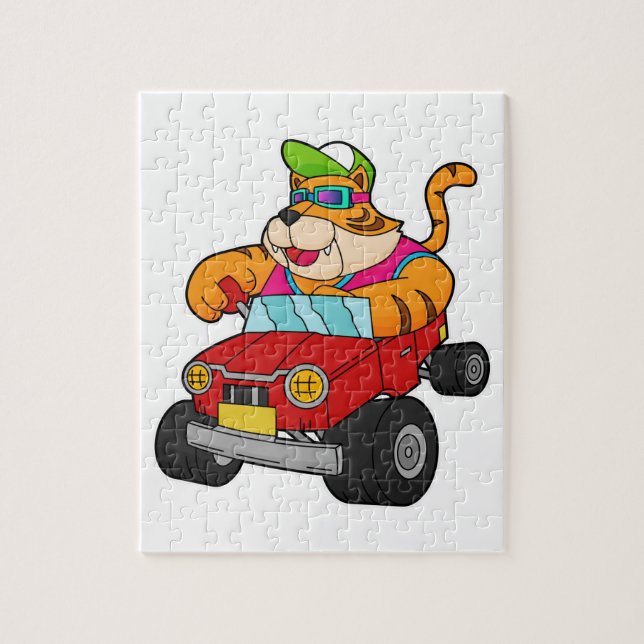 Tiger with Car Jigsaw Puzzle (Vertical)