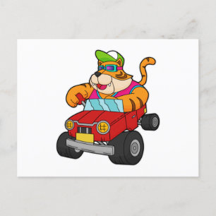 Tiger with Car Postcard