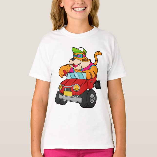 Tiger with Car T-Shirt (Front)