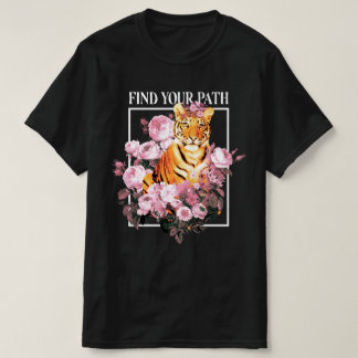 Tiger With Flowers  T-Shirt