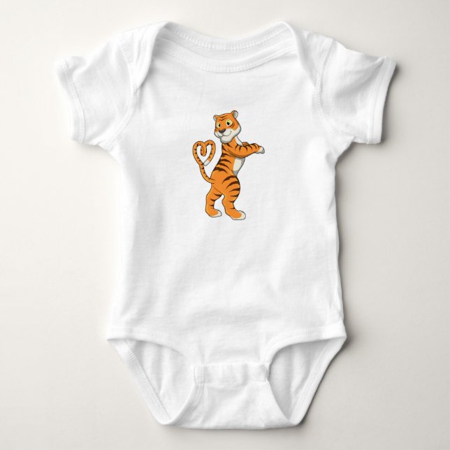 Tiger with Heart Baby Bodysuit (Front)