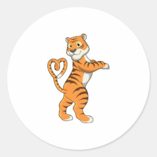 Tiger with Heart Classic Round Sticker
