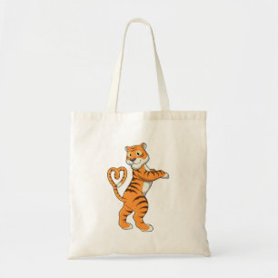 Tiger with Heart Tote Bag
