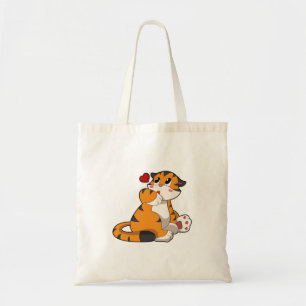 Tiger with Heart Tote Bag