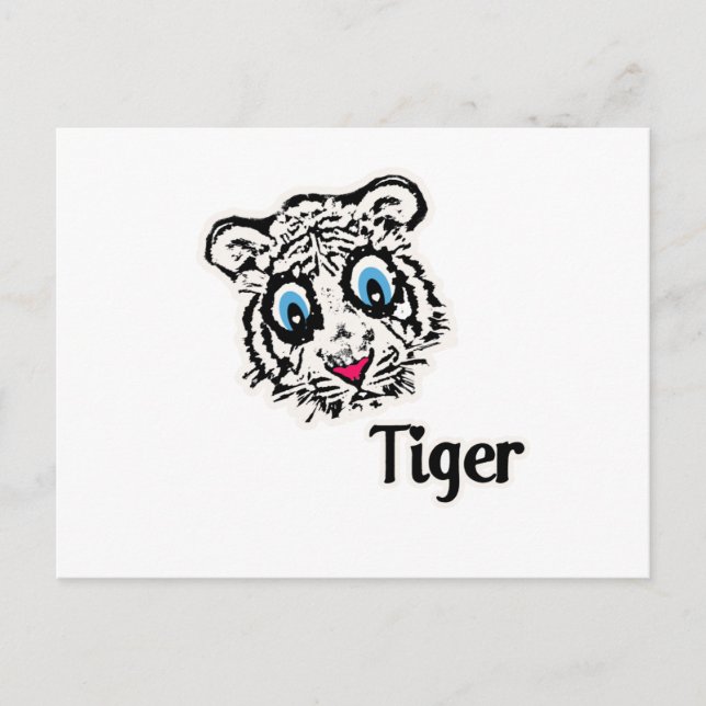 Tiger with Hearts Postcard (Front)