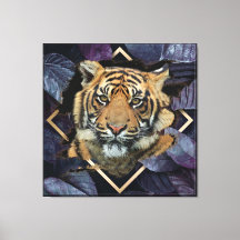 Tiger With Lilac Leaves
