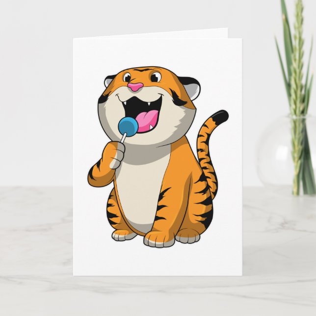 Tiger with Lollipop Card (Front)