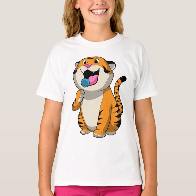 Tiger with Lollipop T-Shirt (Front)