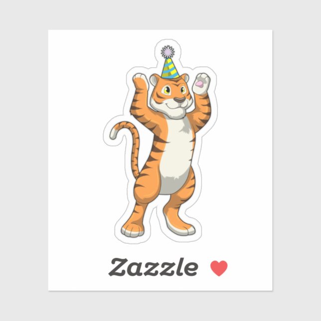 Tiger with Party hat Party (Sheet)