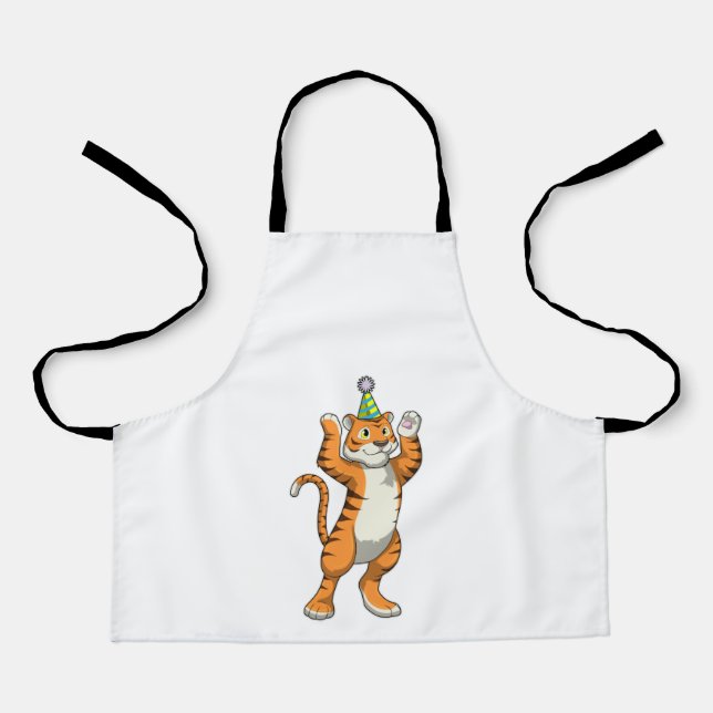 Tiger with Party hat Party Apron (Front)