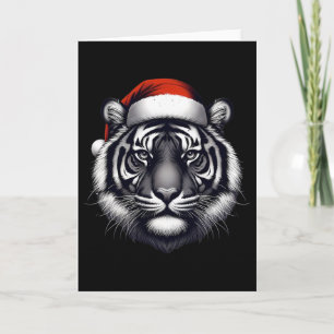 Tiger With Santa Hat Christmas Xmas Lover Zoo Keep Card