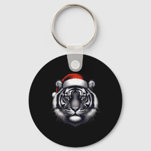 Tiger With Santa Hat Christmas Xmas Lover Zoo Keep Key Ring
