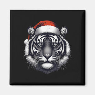 Tiger With Santa Hat Christmas Xmas Lover Zoo Keep Magnet