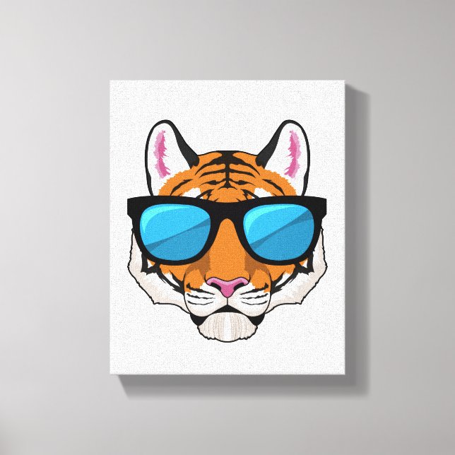 Tiger with Sunglasses Canvas Print (Front)